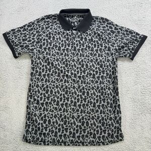 Jordan Shirt Mens M Grey Black Polo Jumpman Logo Elephant Print